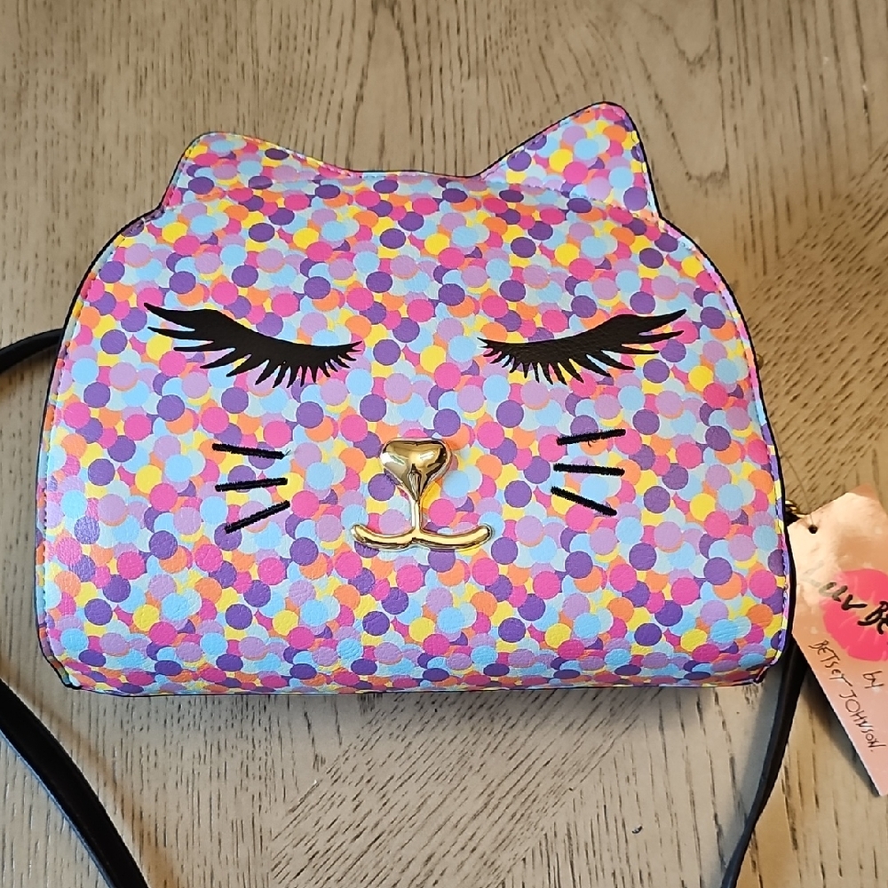 Colorful Cat Face Crossbody Bag Betsy Johnson